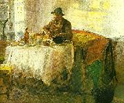 Anna Ancher frokost for jagten oil